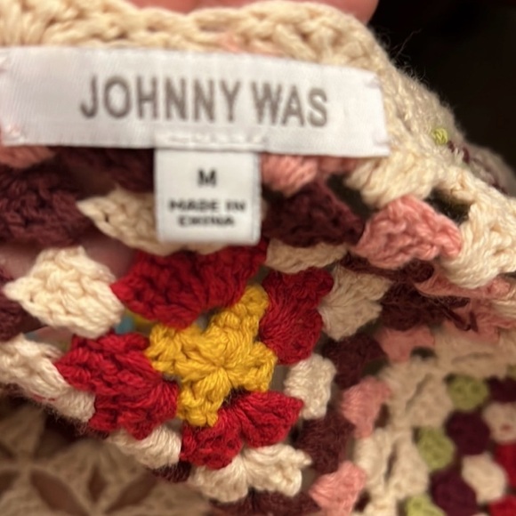 Johnny Was Granny Square Crochet Stevie Cardigan Sweater Size Medium - Picture 8 of 9